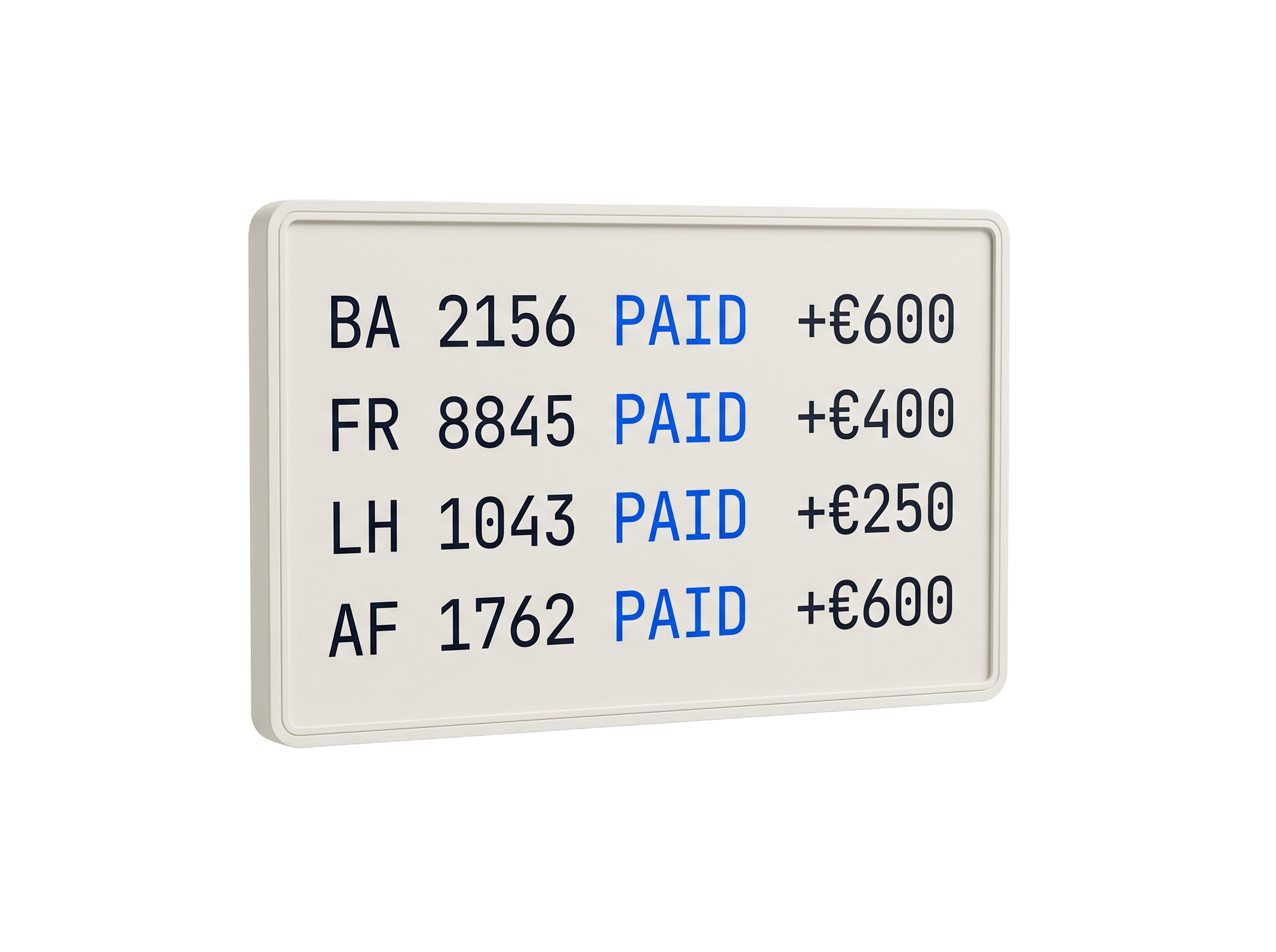 Recent compensation payouts board